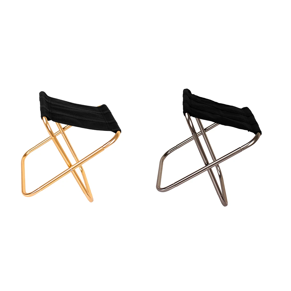 

Folding Chair Small Size Rest Stools Hiking Outdoor Stool Golden Black