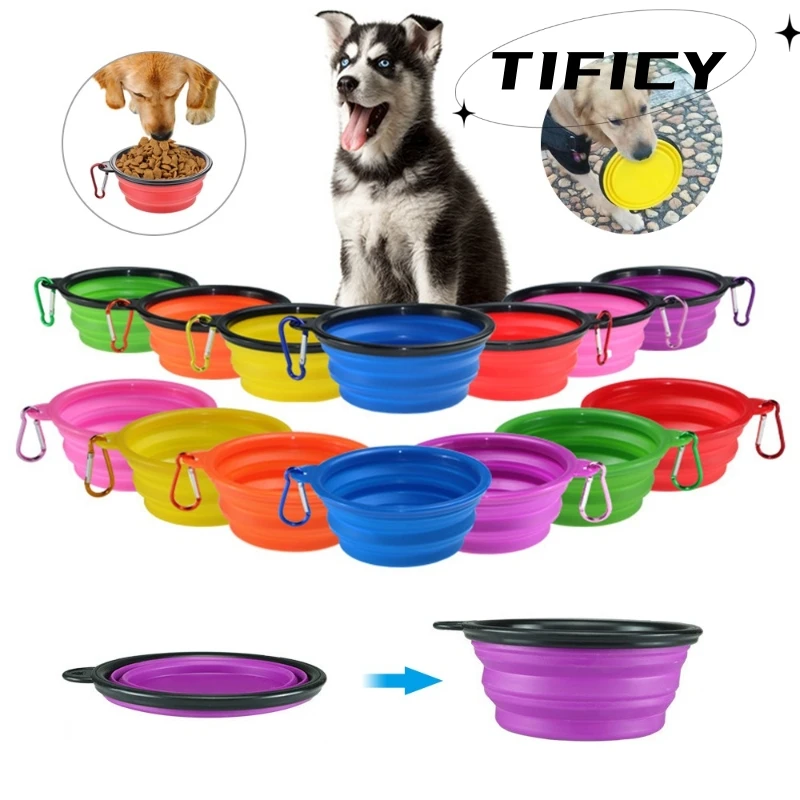 

350ML/1000ML Foldable Silicone Pet Bowl Portable Puppy Food Container Collapsible Feeder for Outdoor Camping Dog Accessories