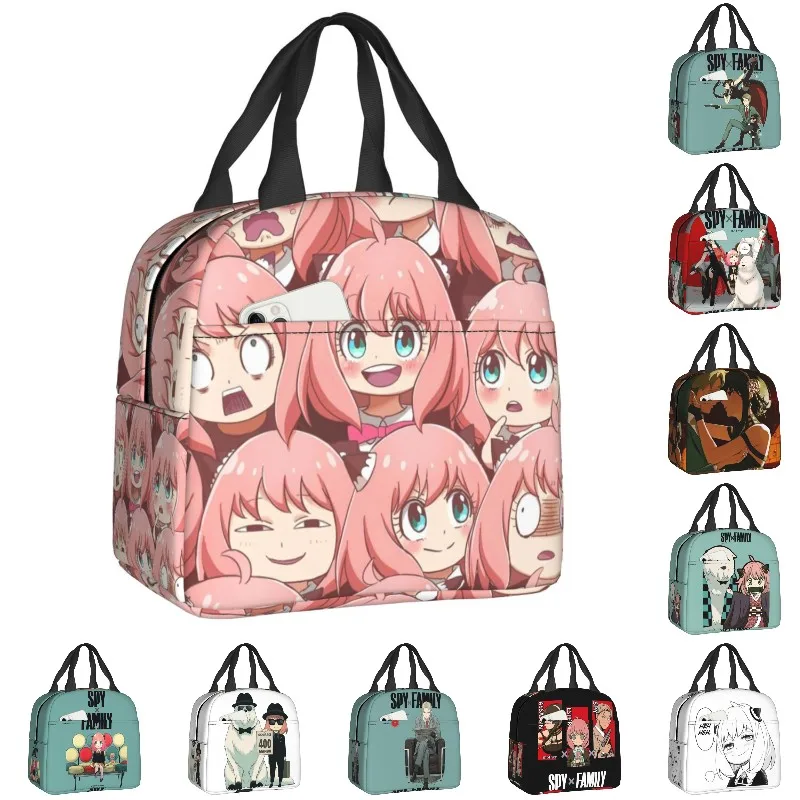 Personalized Custom Spy X Family Insulated Lunch Bags for Women Anime Manga Resuable Thermal Cooler Food Lunch Box School