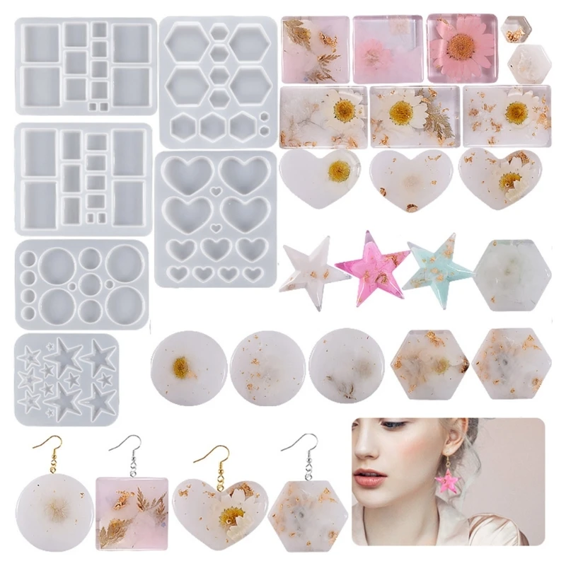 

Keychain Earring Pendant Casting Mold Ornament 3D Silicone Epoxy Casting Mould Jewelry Making Accessories Resin Mould Y08E