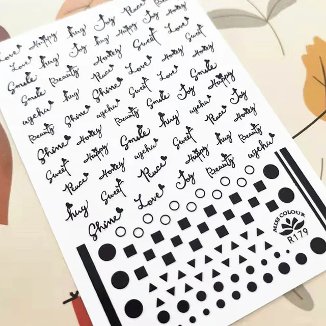 

Новейшая самоклеящаяся 3d-наклейка R026 с черной надписью