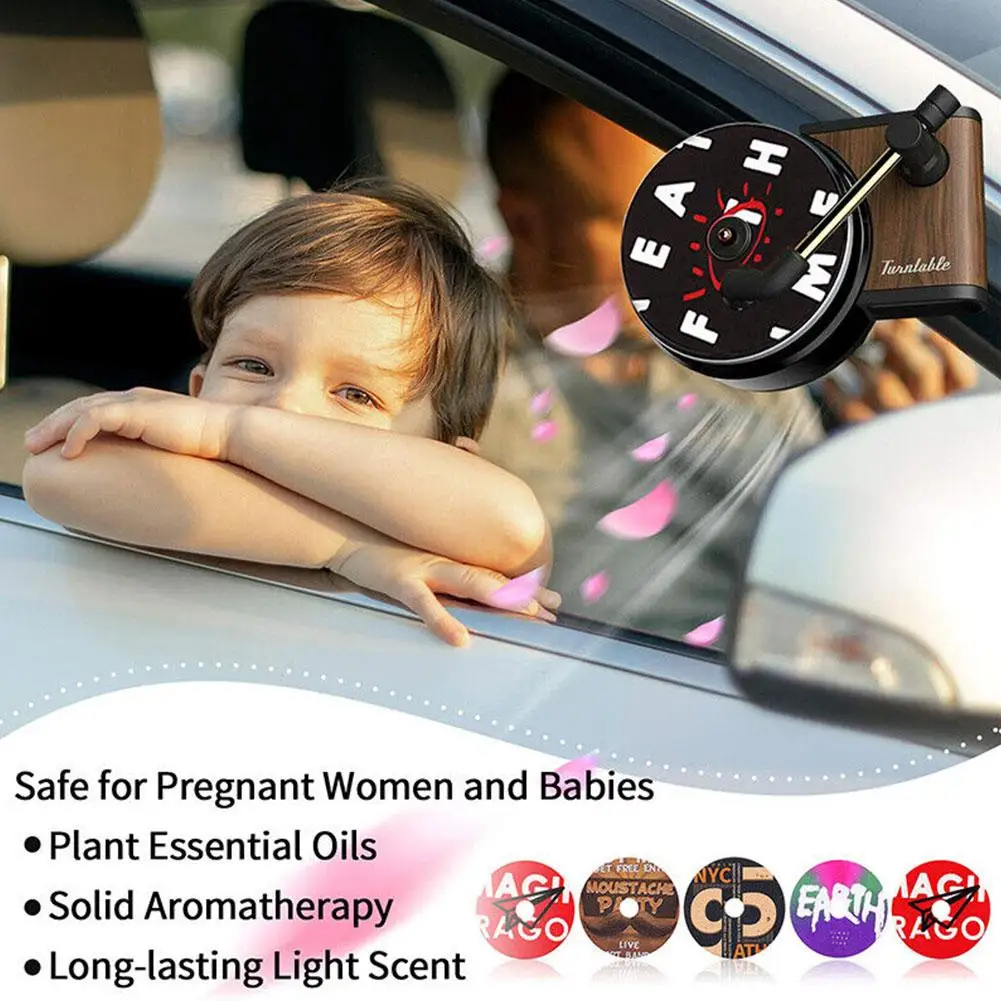 Vintage Car Air Freshener Record Player Car Clip Vinyl Outlet Diffuser Aromatherapy Smell Clip Vent Spin Phonograph Air J6T5