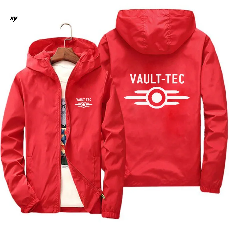 2022 New Arrivals Mens woman Hood Jacket Fashion Vault -Tec logo Gaming Video Game Fallout print Casual Windbreaker Men Jacket