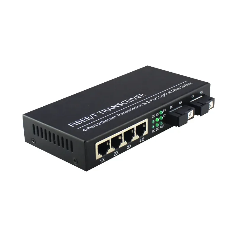 

2F4E Fast Erhetnet Switch 100/1000M 2 Fiber Port 155M 2 SC 25KM 4 UTP RJ45 Fiber Optical Switch