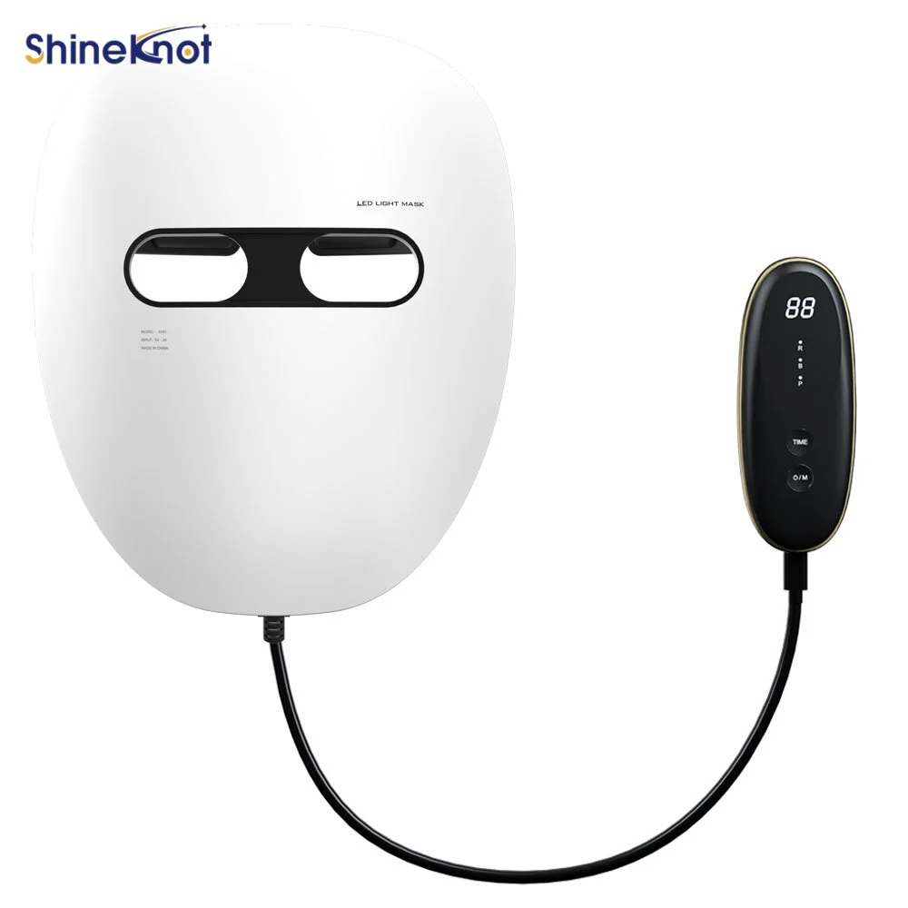 Маска для лица SHINEKNOT с красным светом для домашнего использования, LED-инфракрасное устройство для красоты, красно-синие семицветные источники света, 3D-фототерапия, перезаряжаемая (art.: 3920daeb62cb2) - 3920daeb62cb2