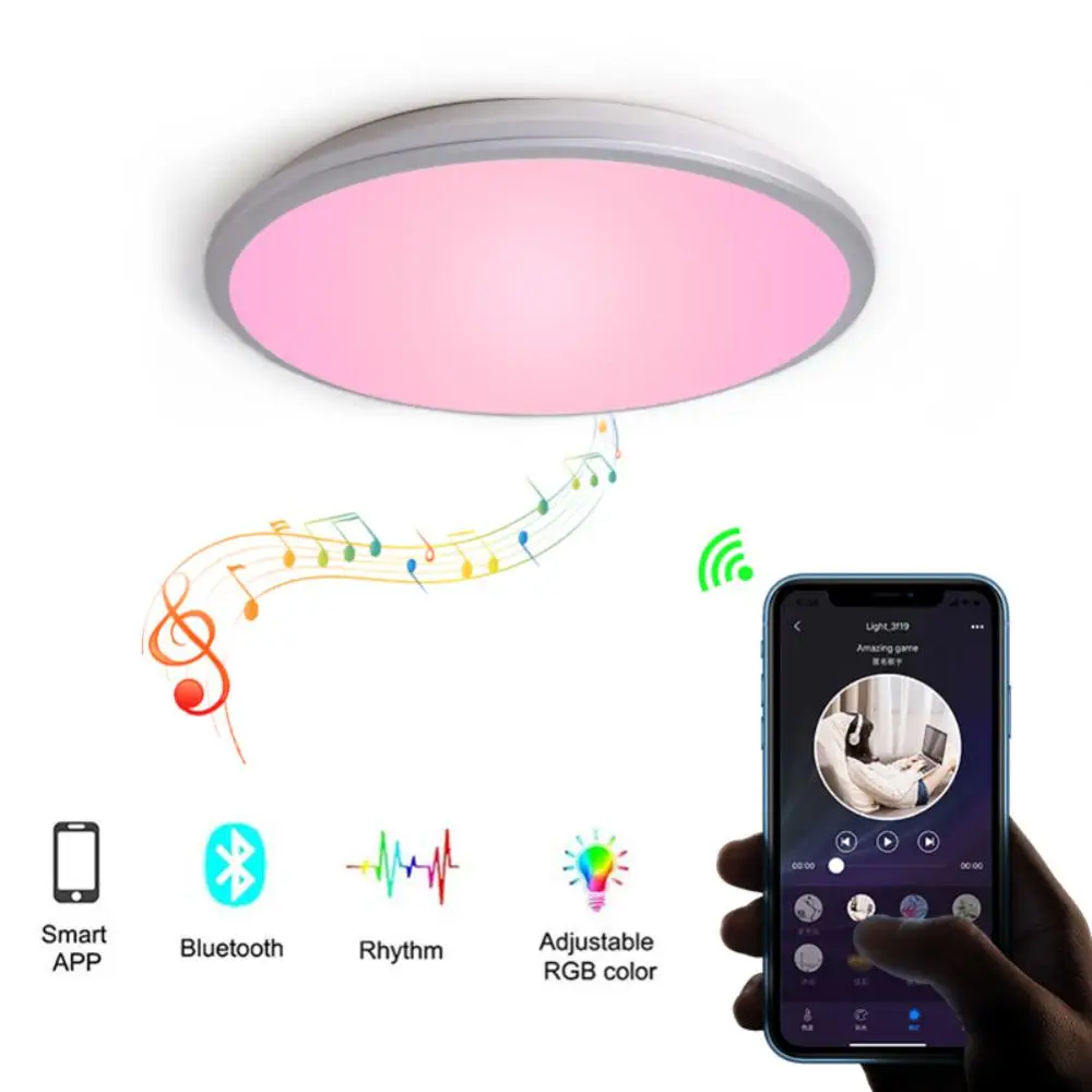 

24w Wifi Smart Ceiling Light Dimmable Lighing Rgb Tri-proof Light 24w Tuya Wifi Ultrathin Urface Mounting Homekit Ceiling Lamp