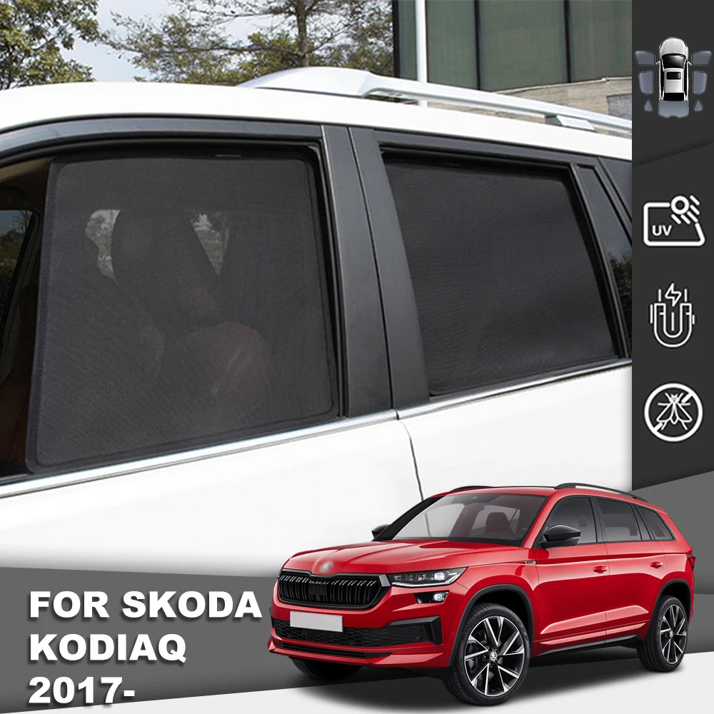 

Магнитный автомобильный солнцезащитный козырек для Skoda Kodiaq 2017-2021, сетчатая рамка для лобового стекла, занавеска, Задняя Детская фотокамера