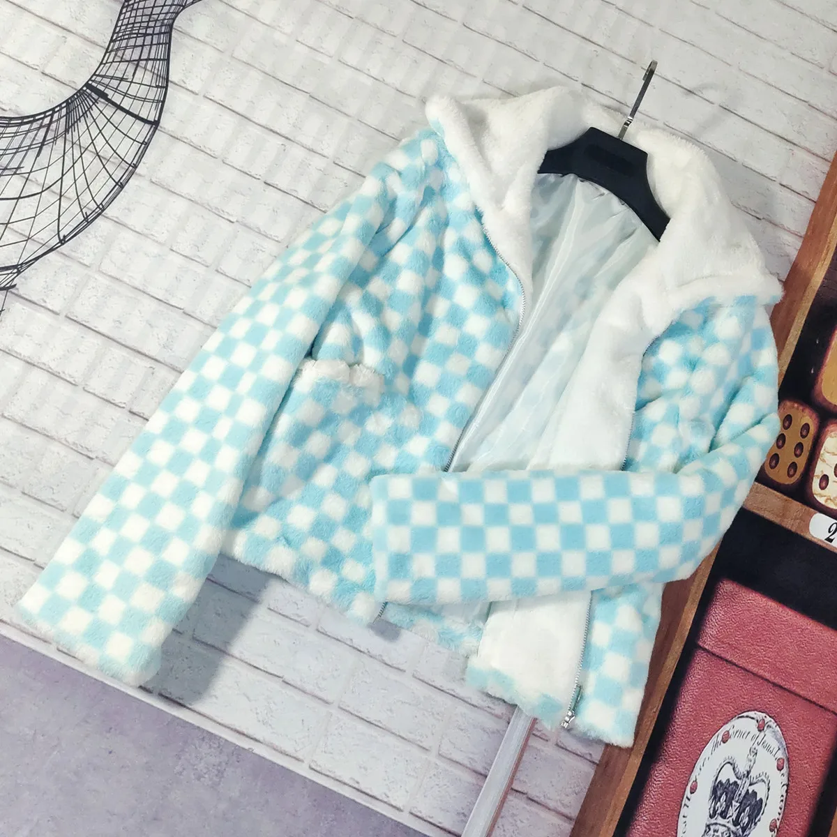 Faux Fur coat cute  jacket women  faux fur female winter coat women Zipper wide waisted autumn cute regular Casual coat women