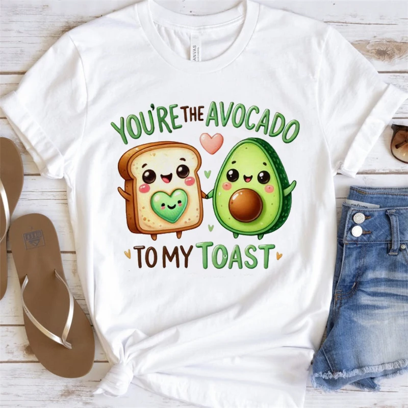 Модные милые женские авокадо с мультяшным узором акварельные повседневные