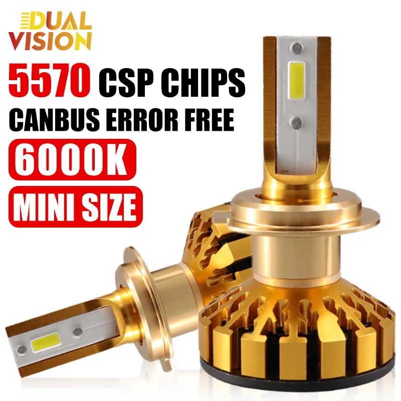 Лампа для фар головного света с цоколем H7 6000K чипом CSP H4 H13 H1 H3 H11 9005 9006