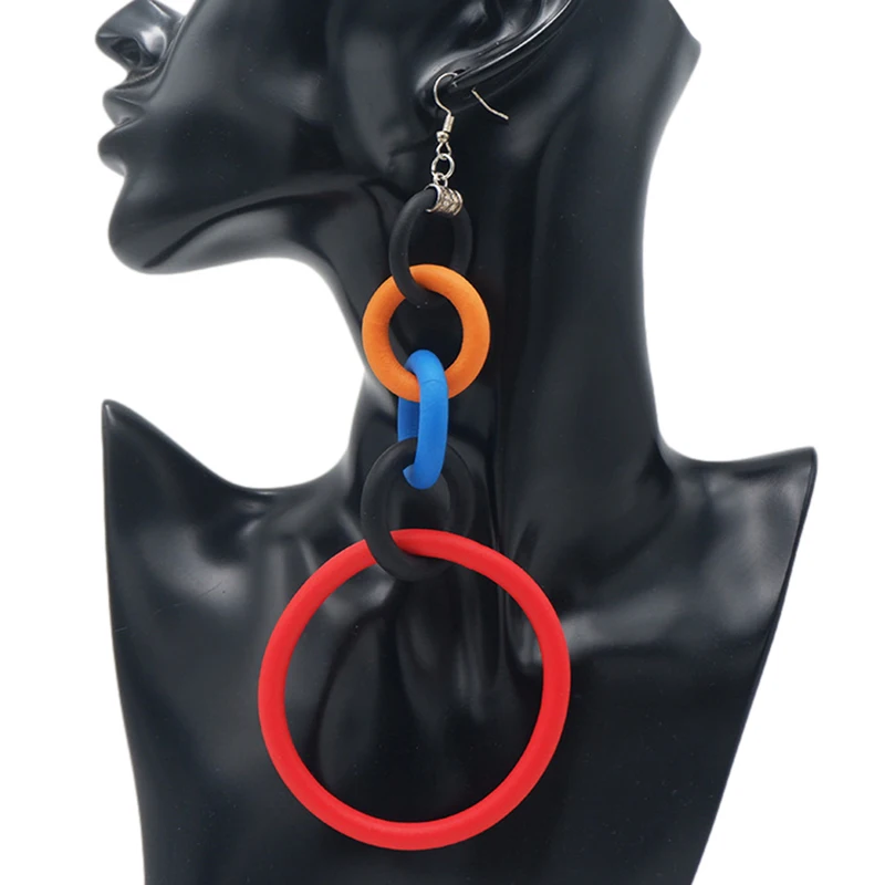 Новые готические полые круглые дизайнерские резиновые цепи разные цвета на