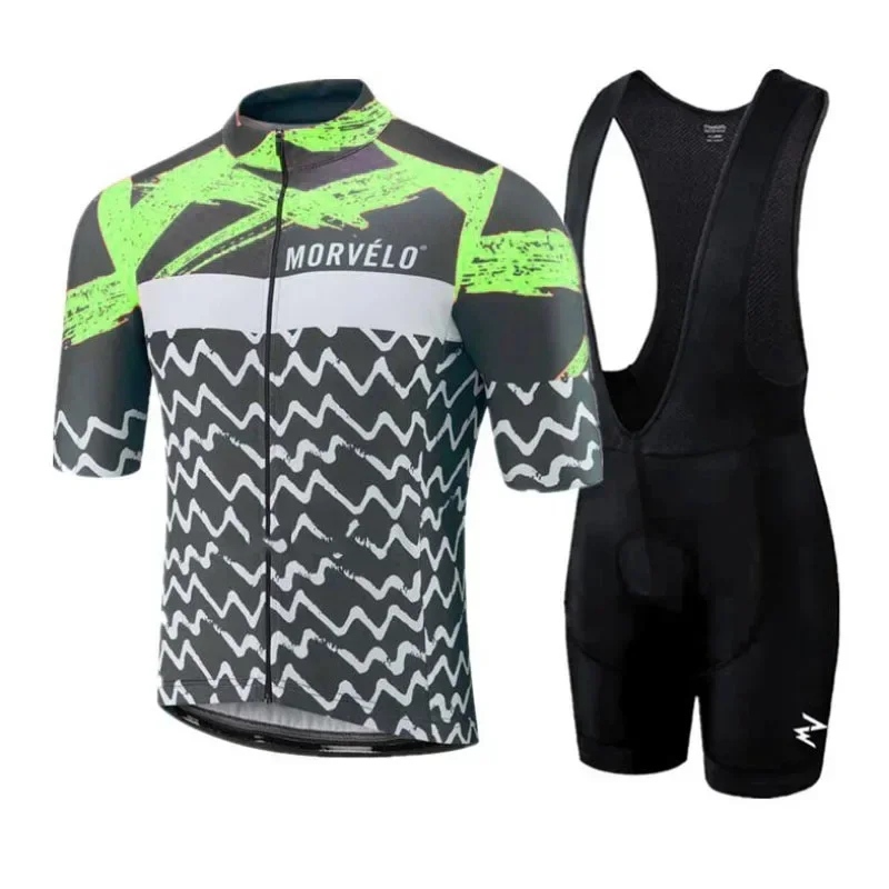 MORVELO Летний комплект велосипедных толстовок мужская рубашка с коротким рукавом