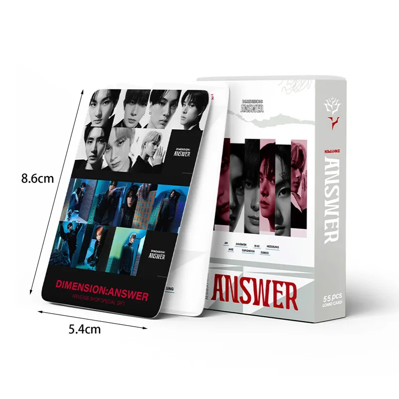 55PCS/Set Kpop ENHYPEN New Album DIMENSION:ANSWER Photocards Photo Cards Postcard Small LOMO for Fans Collection Gift | Канцтовары для