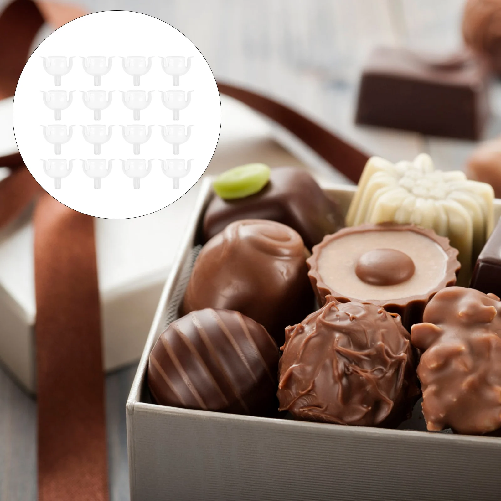 

Chocolate Candy Holder Bouquet Base Box Wrappers Truffle Flower Packaging Cups Cup Support Clear Holders Wrapper Case Muffins