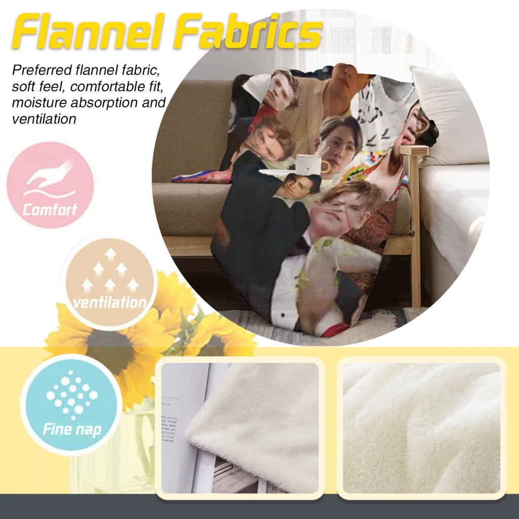 Комплект коннор фотоколлаж среднее одеяло мягкие комплекты одеял пледы для