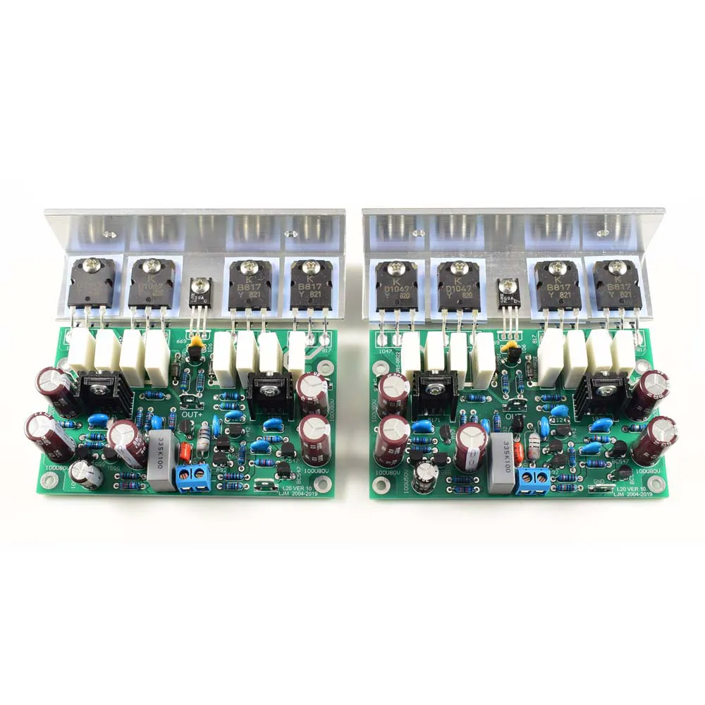 

2pcs HI-END L20 VER 10 Stero power amplifier finished board 200W 8R HiFi AMP With Heatsink D2-011