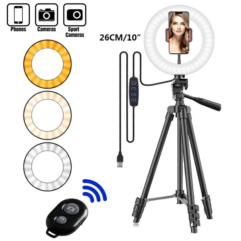 

Кольцевая Светодиодная лампа для селфи, кольцевой светильник для селфи, телефона, видео, фотографий, освещение для Youtube, TikTok, короткое видео ...