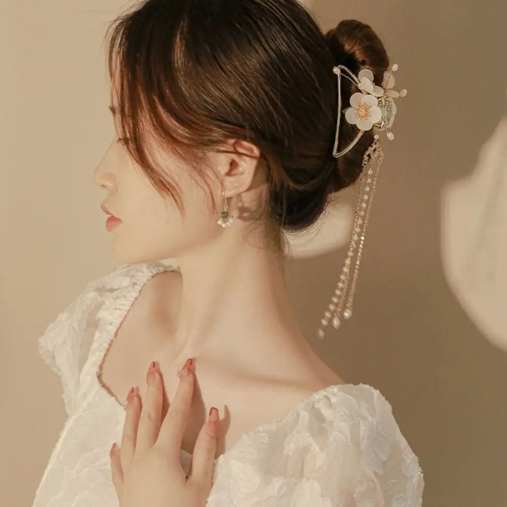 

Жемчужные кисточки ретро цветок заколка для волос в простом китайском стиле бабочка Hanfu заколка для волос в старинном стиле сплав металла заколка для волос для женщин