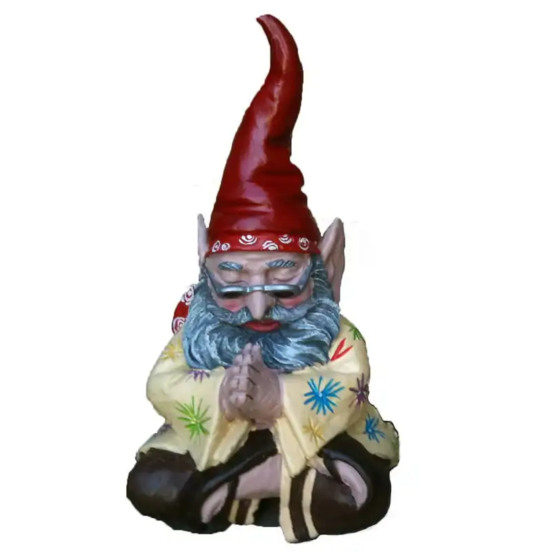 

60's "Peace Man" Hippie Meditating Yoga Gnome Home & Garden Gnome Statue 10"H