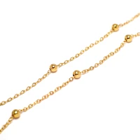 link chaingold color plated brass3 5mm ball spacing layered 1 5mm stackable necklacejewelry necklace making1meter
