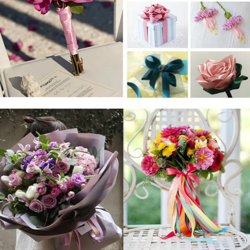 25 ярдов 6 мм шелковые атласные ленты для рукоделия бант ручной работы подарочная