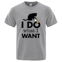 i do what i want printed men t shirts loose breathable clothes oversized crewneck tees shirt mens fashion streetwear t shirt