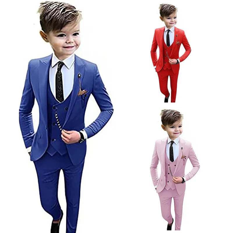 

Голубые костюмы для мальчиков, на свадьбу, детские, однобортные, с заостренным лацканом, для детей ясельного возраста 2016 лет, костюм для мальчиков