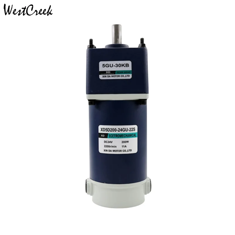 

DC12V / 24V 200W 5D200GN High Power DC Reduction Gear Motor Adjustable Direction High Torque Motor for Mechanical Equipment DIY