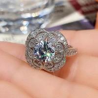 unique design wedding ring for women flower shaped band ceremony party luxury ladies finger ring fashion jewelry gift