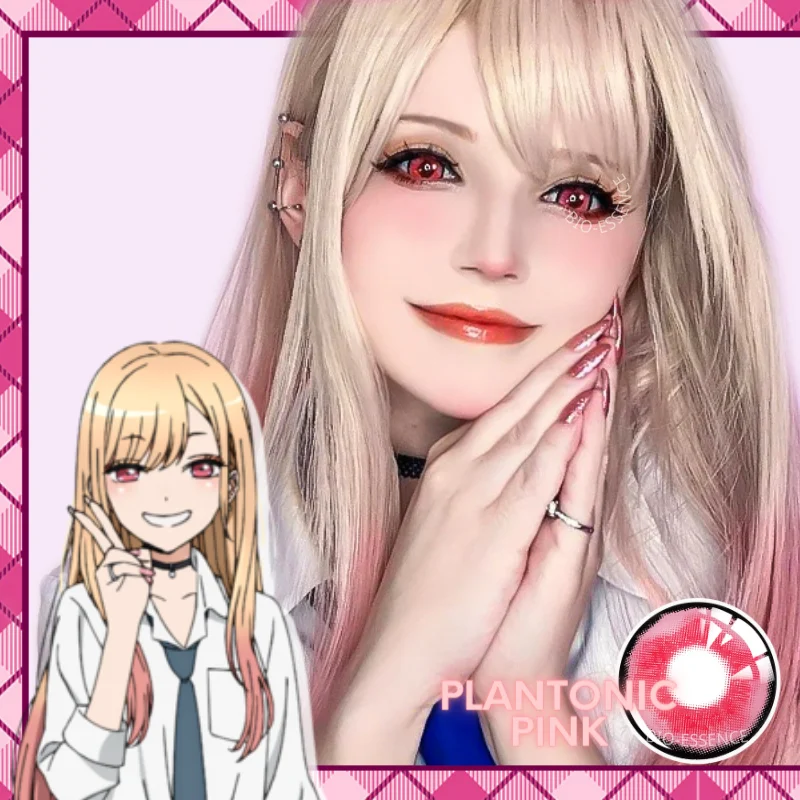 bio essence cosplay color contact lenses for eye kitagawa marin lense makima lenses power anime lenses hu tao lenses pink lenses free global shipping