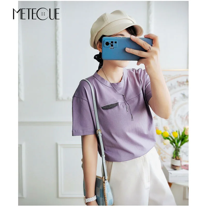 

Beading Summer Tees 2023 New Fashion Spring Summer Short Sleeve Women Tops