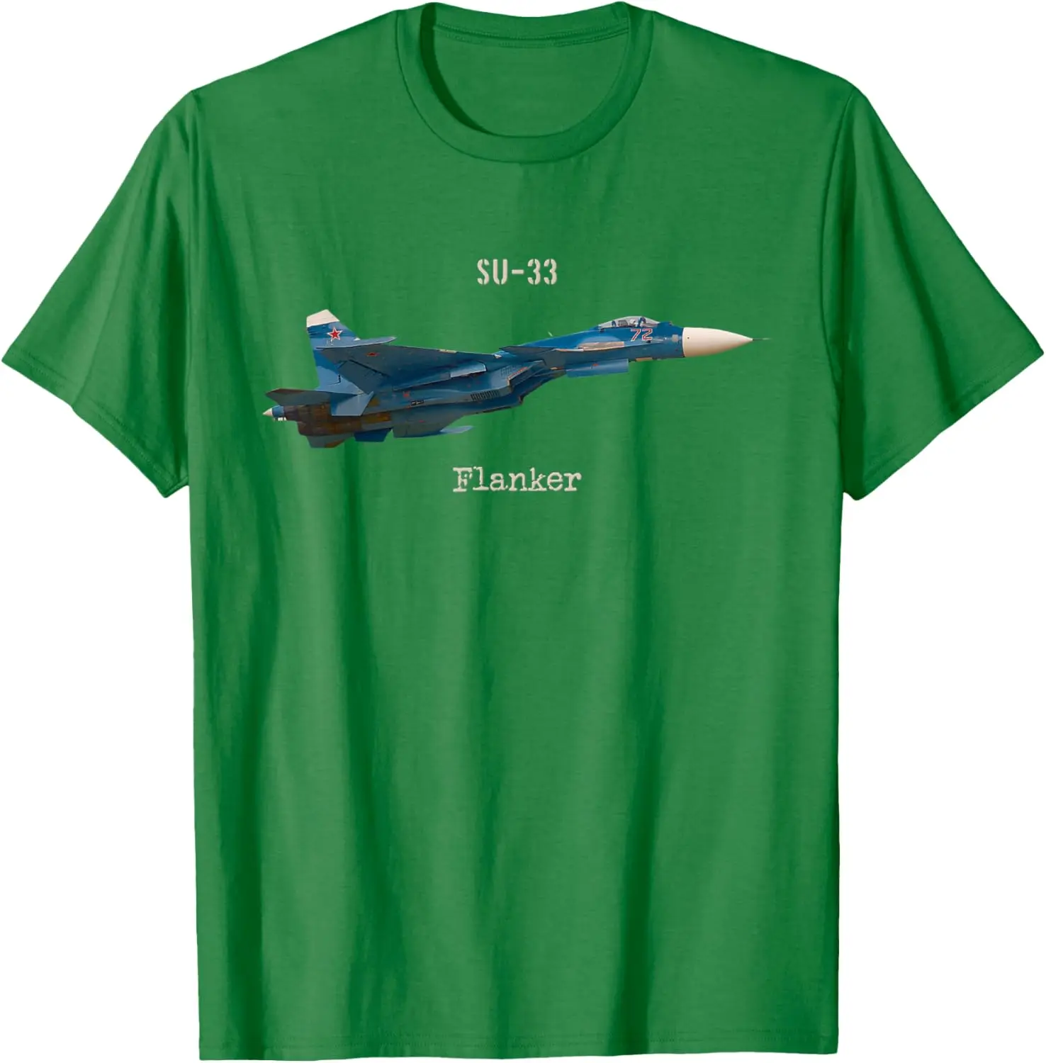 Советская Россия Самолет SU-33 Фланерская футболка с коротким рукавом