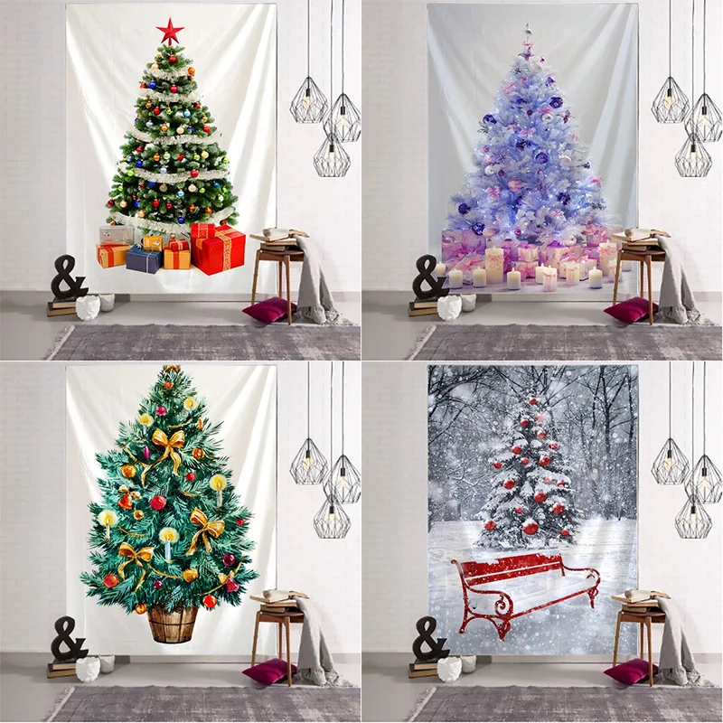 

Christmas tree hanging fabric decoration small fresh Christmas background wall blanket wall cloth simple tapestry large size