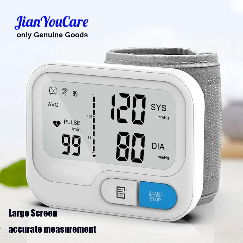 

JianYouCare Portable Medical Digital Wrist Blood Pressure Monitor Heart Rate Pulse Meter accurate Sphygmomanometer BP Tonometer