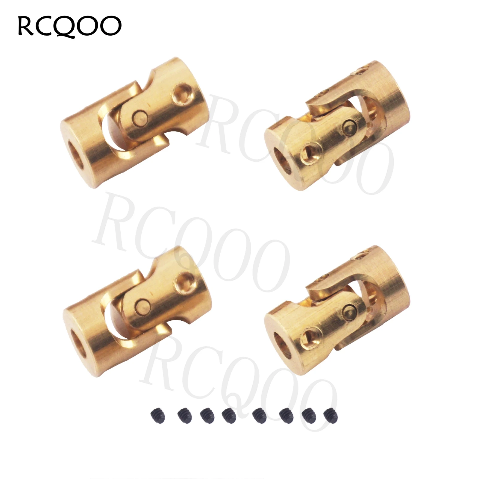 

4Pack 3mm-3mm Micro Brass Universal Joint Motor Shaft Coupler for 1/24 1/18 RC Car Boat DIY Airplane Gimbal