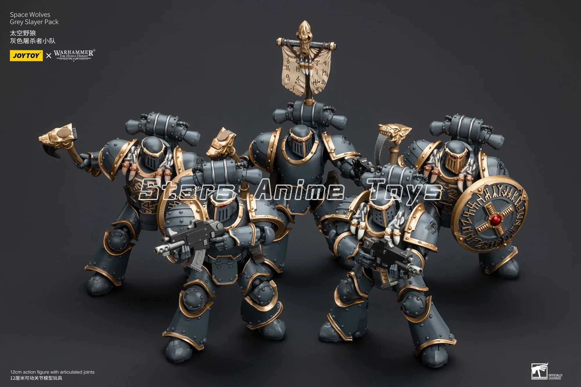 Фото Фигурка 1/18 JOYTOY Warhammer The Horus Heresy Space Wolves Grey Slayer Pack, оригинальная игрушка №4