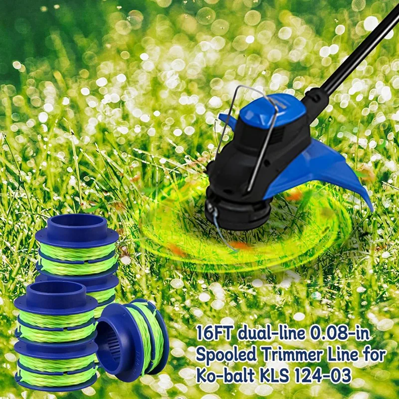 KLS 124-03 катушеная триммерная леска 0 080 дюйма 16 футов 6 шт. для прочного триммера Kobalt