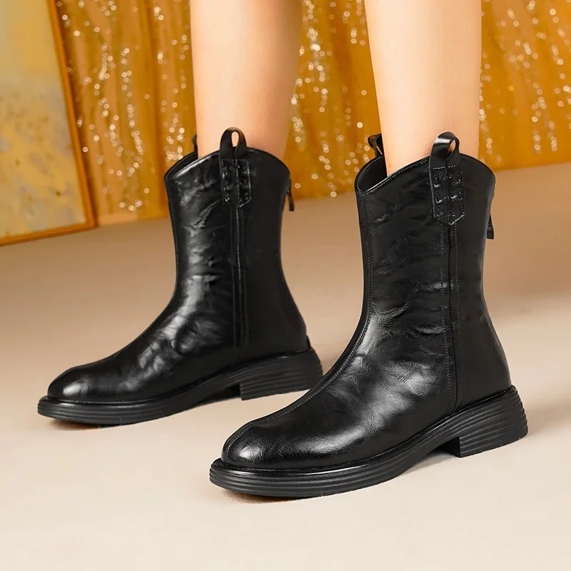 DRKANOL 2024 большой размер 35-42 зимние шерстяные теплые сапоги женские с круглым