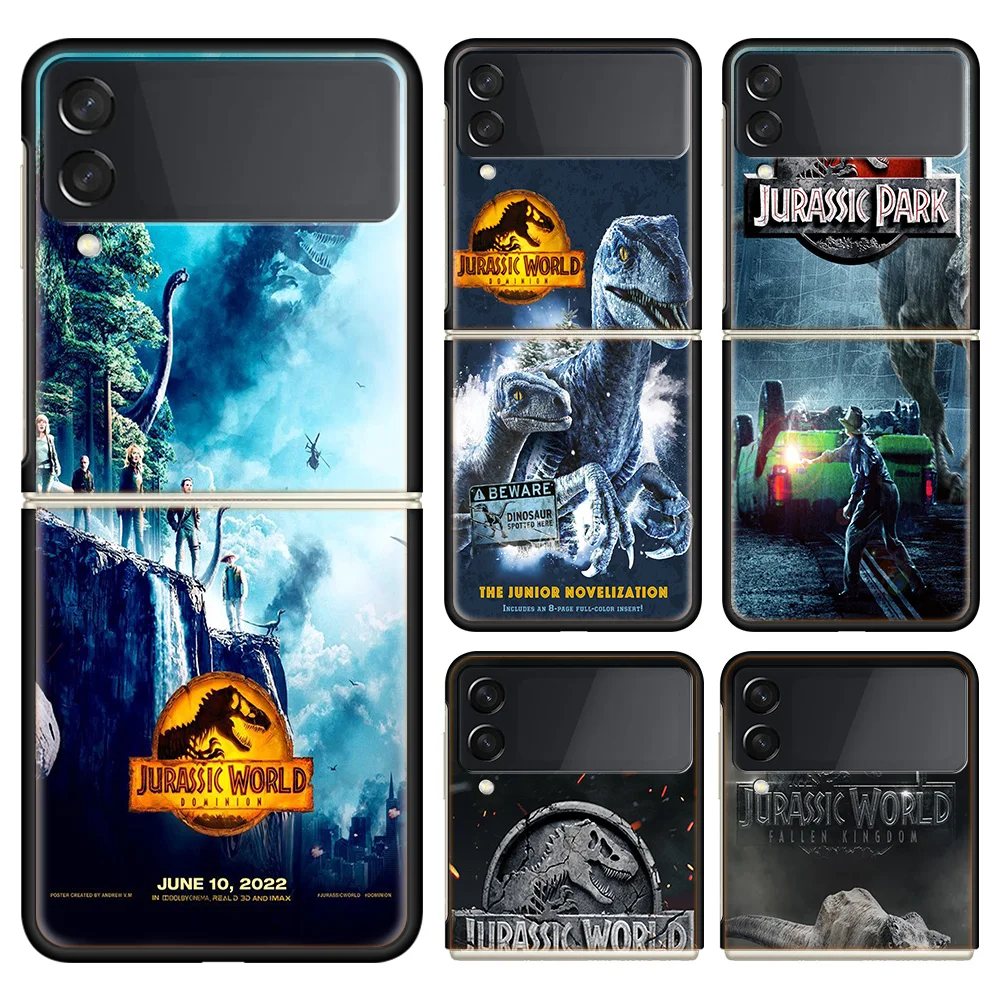 

Новый чехол для телефона с изображением парка Юрского периода для Samsung Galaxy Z Flip 3 Flip 4 5G, черный чехол, жесткий поликарбонатный роскошный чехол с откидной крышкой