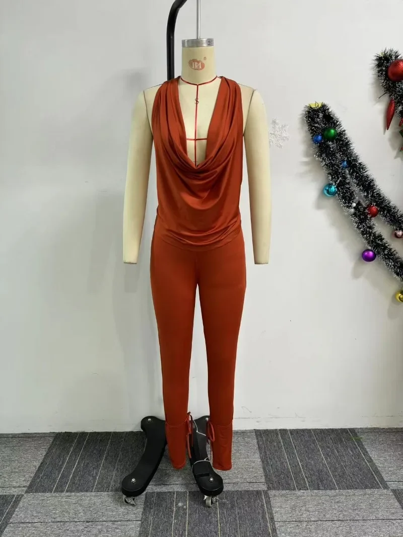 KEXU модный женский спортивный костюм с открытой спиной сексуальный топ без