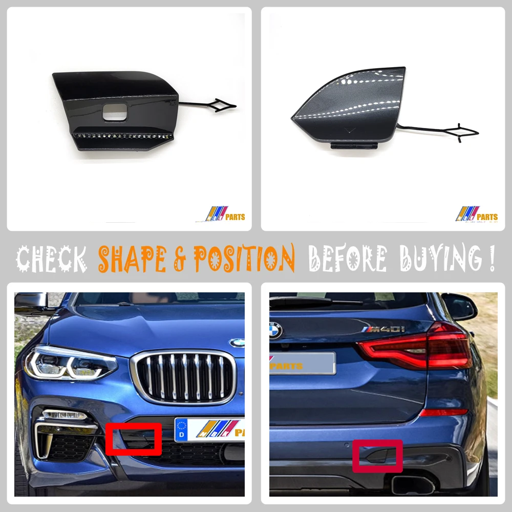 

TOW COVER for 18-21 BMW X3 M-SPORT Series G01 xDrive sDrive 18d 18i 20d 20i 25i 28i 30d 35d 35i M40dX M40iX FRONT & REAR