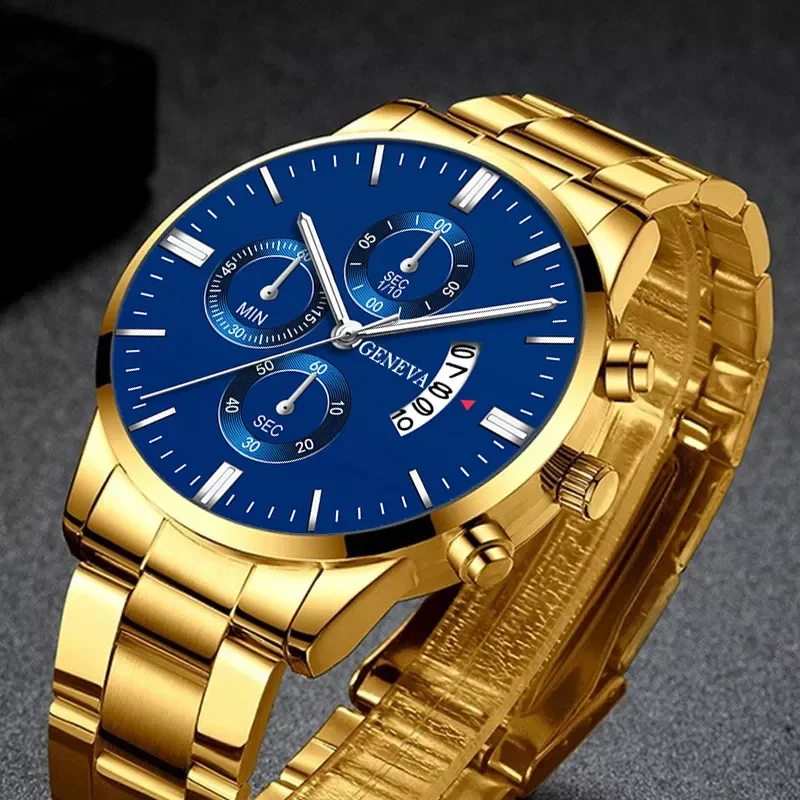 

2022 Fashion Men Stainless Steel Watch Luxury Calendar Date Quartz Wrist Watch Business Watches for Man Clock relogio masculino