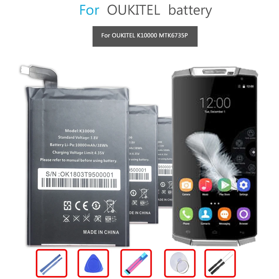 

For OUKITEL K10000 MTK6735P Replacement Cell Phone Batteries For OUKITEL K10000 MTK6735P 10000mAh Battery