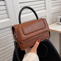 Small PU Leather Crossbody Side Bags with Short Handle for Women 2022 Office Handbags Shoulder Simple Bag Small Kawaii Cute Tote