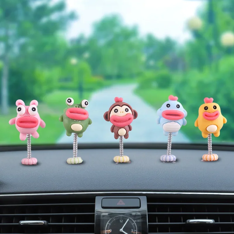 Забавный креативный автомобильный орнамент с качающейся головой забавный милый