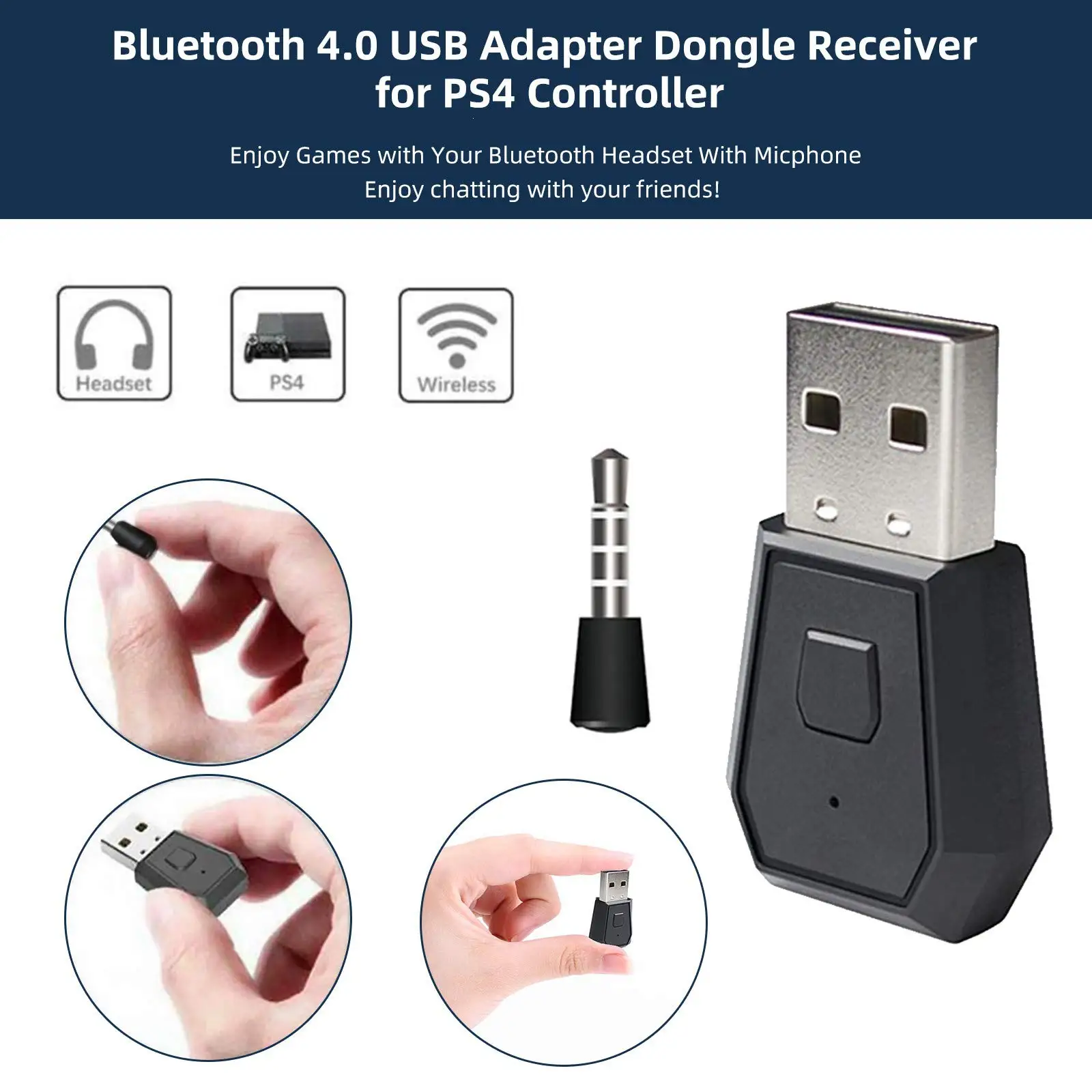 Беспроводной Bluetooth-адаптер для PS4 мини-адаптер гарнитуры PS5 с USB 4 0 передатчики