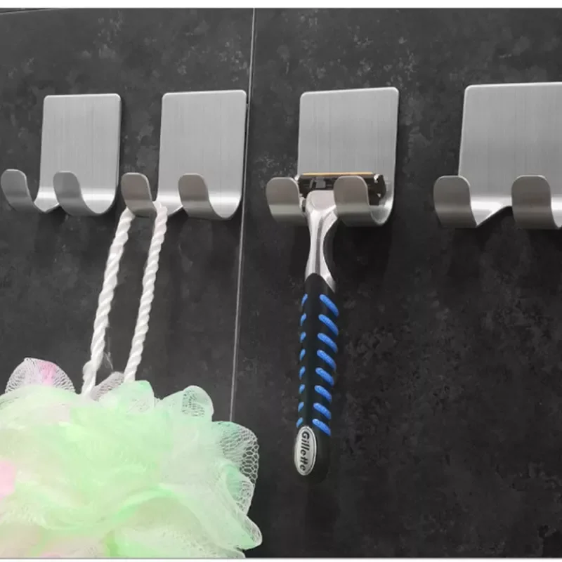 

Adhesive Shaver Shelf Stand Viscose Rack Hooks bracket Shaving Hanger Stainless Steel Bathroom kitchen Men Razor Wall Organizer