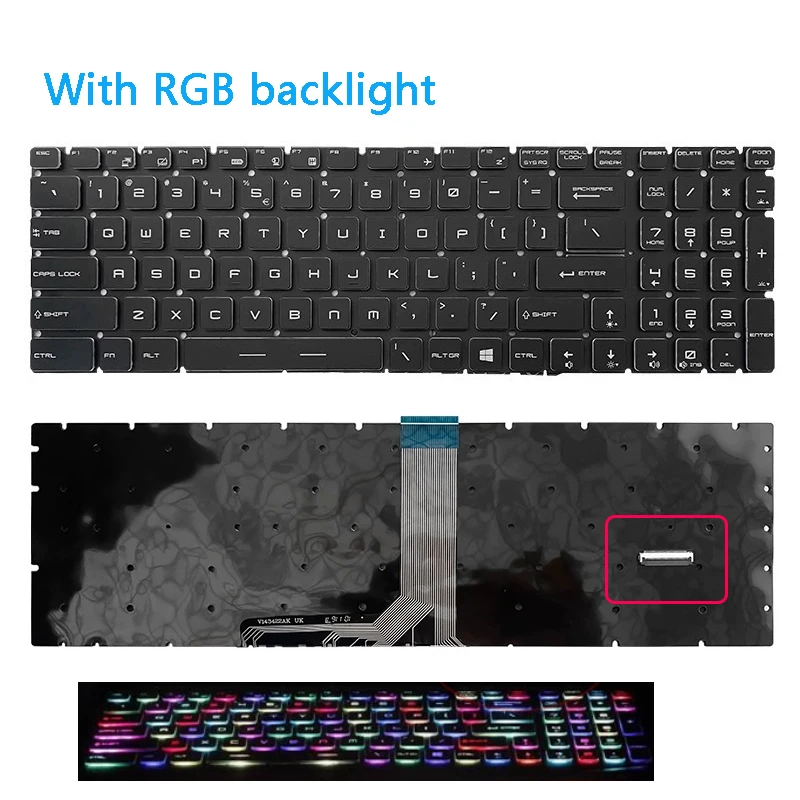 Новая оригинальная клавиатура для ноутбука MSI GP65 GL75 GF75 GE75