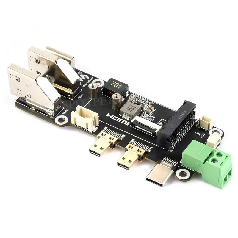 Фото Многофункциональная плата адаптера Raspberry Pi 5 PCIe — M.2, поддерживает двойной выход 4K HDMI, адаптер разъема Pi5 (C) №2