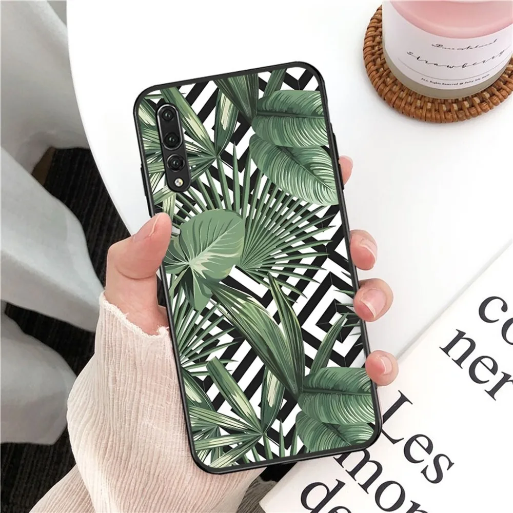 Чехол для телефона с пальмовыми листьями Huawei P 8 9 10 20 30 40 50 Pro Lite Psmart Honor lite 70 Mate 20lite